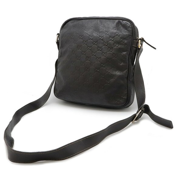 GUCCI Guccissima Shoulder Bag Leather Dark Brown - Picture 3 of 10